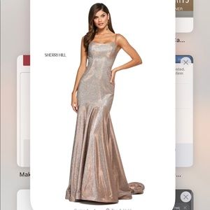 Sherri hill rose gold/sparkly dress